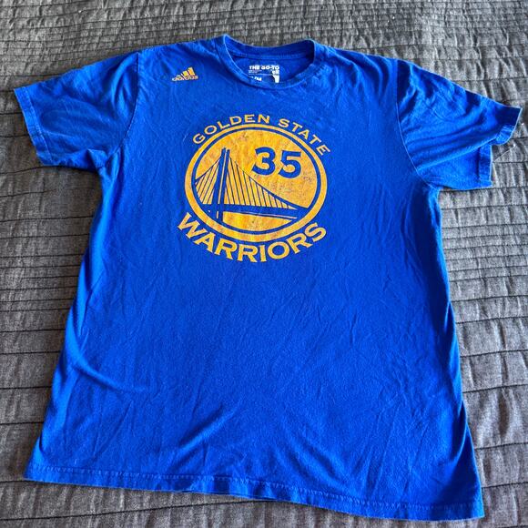 Adidas NBA Golden State Warriors Kevin Durant Blue Jersey #35 T Shirt Mens M - Picture 2 of 7